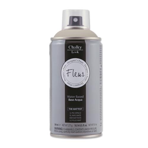 FLEUR Spray Vernice Chalk Paint, Extra Opaco, all' Acqua senza Odore, MultiSuperficie, 300 ml F11 Greige, Effetto Gesso, Shabby Chic Vintage, per Mobili, per Interno - Esterno