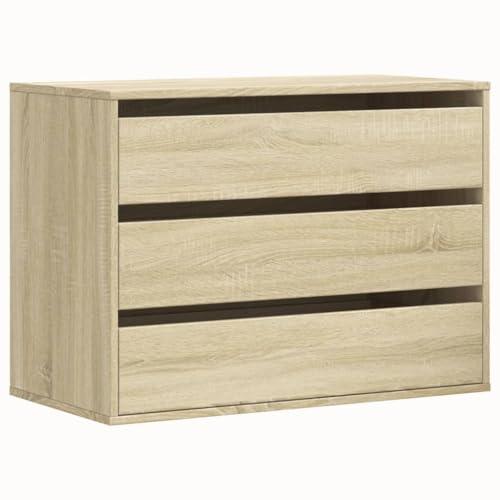 vidaXL Cassettiera Angolare Rovere Sonoma 80x41x58cm Legno Multistrato, Mobile con cassetti, armadietto con cassetti, portaoggetti con cassetti