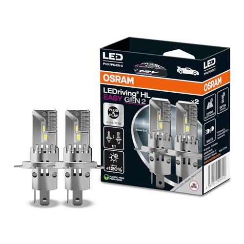 OSRAM LEDriving HL EASY GEN 2 ≜ H4/H19, lampada LED abbaglianti e anabbaglianti, bianco freddo 6500K, nessun accessorio necessario, solo per uso fuoristrada - no ECE, 2 lampade