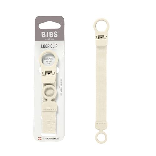 Clip per ciuccio BIBS Loop - Elegante e sicuro, utilizzabile con una sola mano, si adatta a tutti i BIBS e alla maggior parte delle marche, lavabile in lavatrice, età 0+ - Ivory