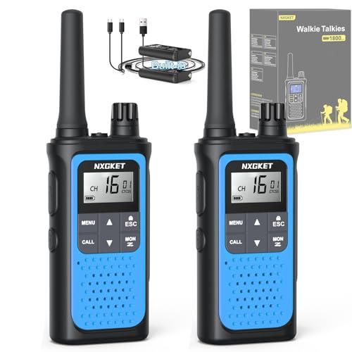Walkie-Talkie Ricaricabili,NXGKET PMR446 Senza Licenza Radioline Walkie Talkie con batteria integrata Woki Toki 16 Canali Radio con Torcia Funzione VOX per Attività all'aperto,Ciclismo(2 pezzi)