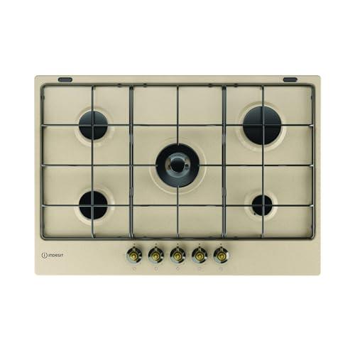 Piano cottura, gas, n° 5 fuochi, avena, 750x510 mm