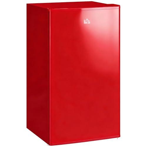 HOMCOM Frigorifero Piccolo 91L MonoPorta Reversibile con Congelatore, Mini Frigo da Camera Tavolo Silenzioso Classe E Compatto Portatile con Temperatura Regolabile, Libera Installazione