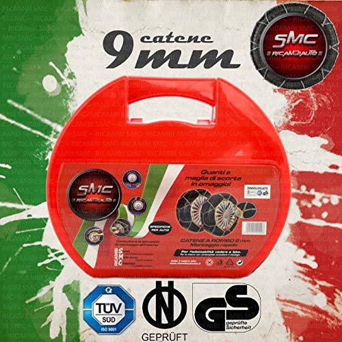 SMC Catene da Neve OMOLOGATE 9mm per Pneumatici GOMME 215/55 R 18 215 55 R 18