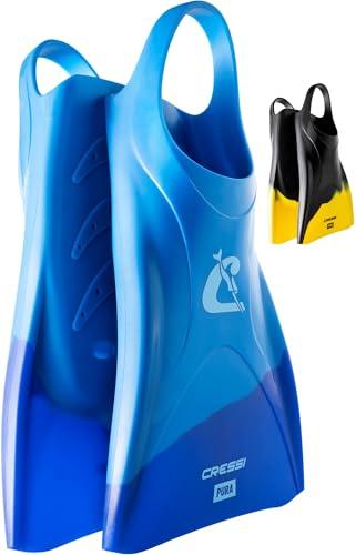 CRESSI Pura Fins Blu/Azzurro 40/43 - Pinne Pocket Unisex in Silicone Blu/Azzurro per Nuoto e Snorkeling, 40/43