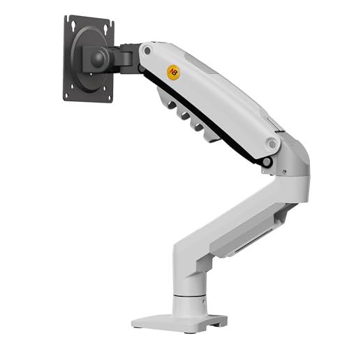 Supporto da scrivania con molla a gas per schermi LCD 17″-32″, bianco, VESA 75 mm e 100 mm, rotazione a 360° con peso da 2 a 9 kg