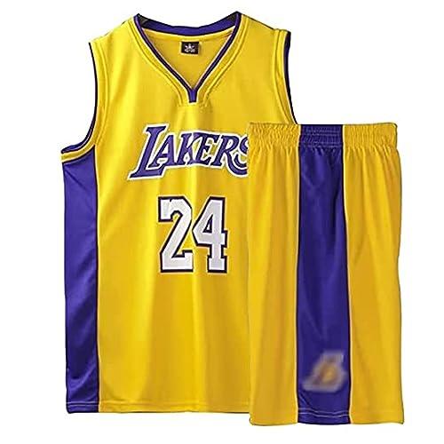 Completo Pallacanestro Bambino, 2 Pezzi Completo Pallacanestro Ragazzo, Magliette e Pantaloncini da Pallacanestro, Canotta Basket Bambino e Pantaloncin, Completino Basket(Giallo,XXL,11-14 Anni)