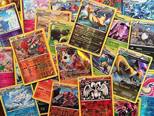 Pokemon 50 Card Lot w/ 3 Reverse or Holofoil Cards- Pokemon Cards No Duplicates