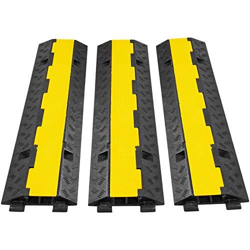 VEVOR 3pcs Rampe Protezione Cavo 2 Canali Passaggio Cavi 98 cm Protezione PVC Gomma