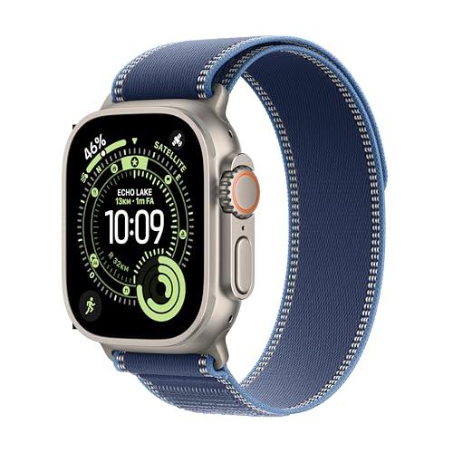 Apple Watch Ultra 3 GPS + Cellular, Cassa 49 mm in titanio naturale con Trail Loop blu/blu acceso - M/L