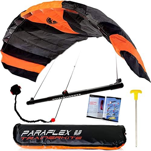 Wolkenstürmer Paraflex Trainer 2.3 action kite neon orange - tappetino di governo a 3 linee per il mountainboarding