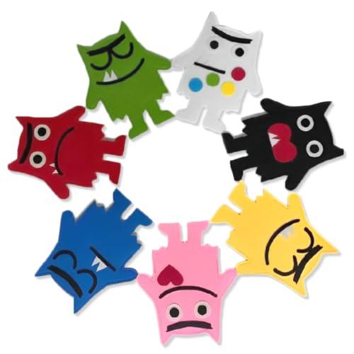 KEWUF 7 Pcs Learning Hand Puppets Famiglia Set Feelings Family Bambini, Impara i Sentimenti, Pupazzi da Mano delle Emozioni, Felicità, tristezza, Sorpresa, Rabbia e Paura, Multicolore