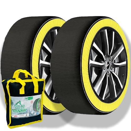 W-Parts Arctic Socks - Coppia di Calze da Neve Bottari Revo - Catene da Neve - OMOLOGATE in Italia ed Europa (Taglia L) - con Coppia Guanti di plastica Lunghi - Facili da Montare - Veloci da Montare