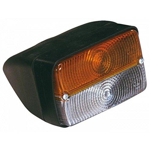 Ama Fanale Direzione e Posizione per Trattore 120x145x80 mm con Base Sagomata Inclinata a 22° – Doppia Funzionalità Luminosa, Ideale per Agricoltura e Veicoli Movimento Terra, Made in Italy
