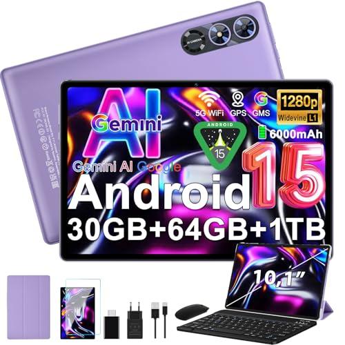 Tablet Android 15 Gemini AI 10 pollici,30GB+64GB,6000mAh,Widevine L1, Viola