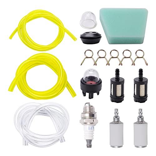 VooGenzek 12 Pezzi Tubi Del Carburante Set, 30cm Tubi Flessibili Del Carburante, Filtro Benzina, Lampadina Primer, Tubo Guarnizione, Decespugliatore per Candele, per Decespugliatore, Motosega