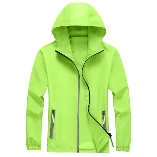 TOFOTL Giacca MTB Uomo Impermeabile Antipioggia Running Giacca Sportiva Le Sportive Giubbino Primavera Kleidung Trasparente E Militare Antivento Antipioggia Running Uomo 08-Verde Fluorescente XXL