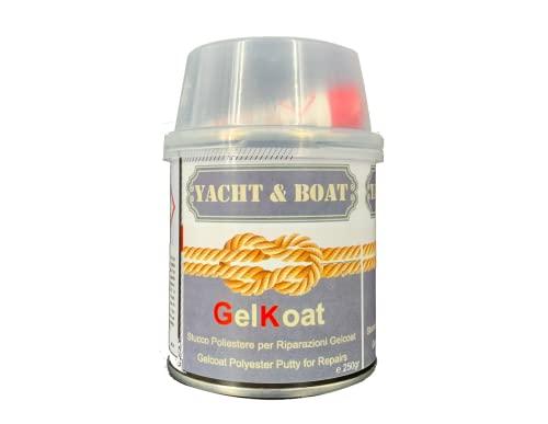 YACHT&BOAT STUCCO GELCOAT 250gr FILLER BICOMPONENTE NAUTICO RIPARAZIONE BARCHE (250 ml) bianco
