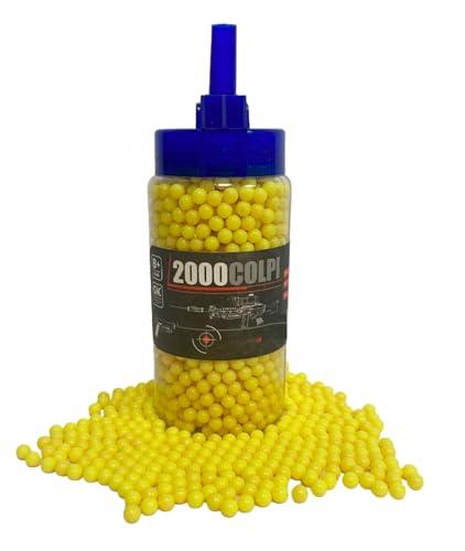 Confezione 2000 Pallini per Softair 6mm 0,12 gr Pallini per Pistola Fucile Mitra Pallini Soft Air Precisione e Alta Qualità con Beccuccio per Ricarica Rapida Biberon da 2000 Colpi,colori assortiti
