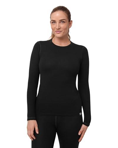 DANISH ENDURANCE Maglia Termica Donna in Lana Merino, Manica Lunga, per Sci, Trekking, Escursionismo, Black, S