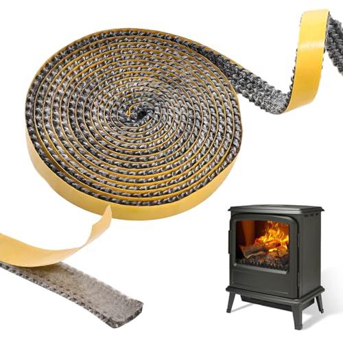 Guarnizione Stufa a Legna Guarnizione Stufa a Pellet Guarnizione Adesiva Guarnizione Alta Temperatura Guarnizione Forno 2m x 10mm x 3mm Guarnizioni Adesive Adatte per Caminetti Quadrati e Stufe Diritt