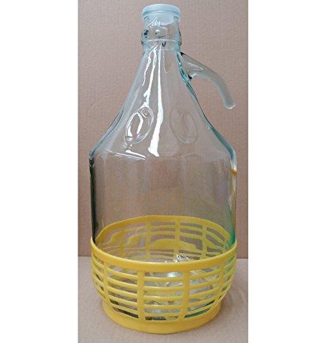 Dama damigiana fiasco vetro 5 litri tappo pressione cesta in plastica