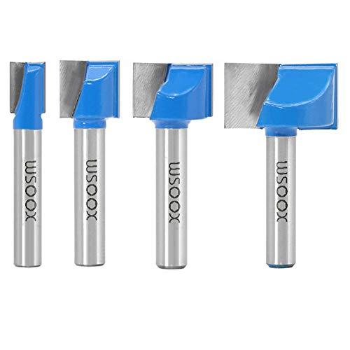 WSOOX - Set di 4 punte per fresa con codolo da 8 mm, per fresatura del legno, 10/15/22/30 mm