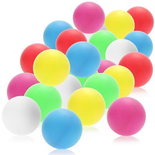 COM-FOUR® 24 Palline da Ping Pong Colorate - Dimensioni Standard 40 mm per Beer-Pong e Allenamento (Multicolore)