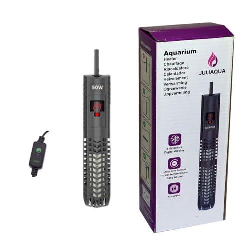 JULIAQUA - Riscaldatore per Acquario Riscaldamento dell'acquario con Display a Temperatura Ecologica Riscaldatore Regolabile (50 W)