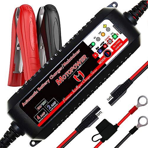 MOTOPOWER 6V/12V 4AMP Caricabatterie Intelligente Completamente Automatico Maintainer con Modalità di Recupero della Batteria