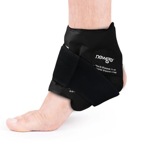 NEWGO Borsa del ghiaccio per caviglia, riutilizzabile, confezione singola nera