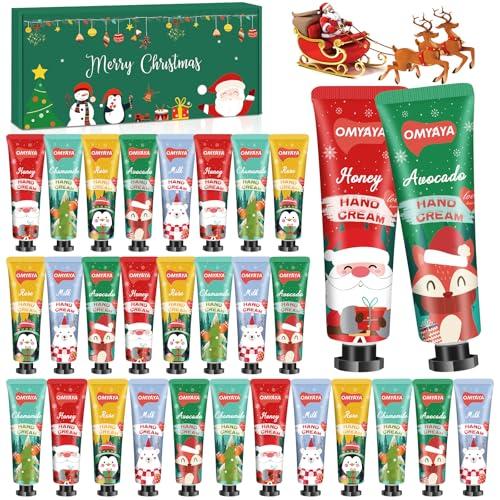 Set regalo crema per le mani da 30 pezzi, regali di Natale per donne e uomini, set natalizio per crema per le mani per mani, piedi molto secchi e screpolati - piccoli regali per colleghi, donne, mamma