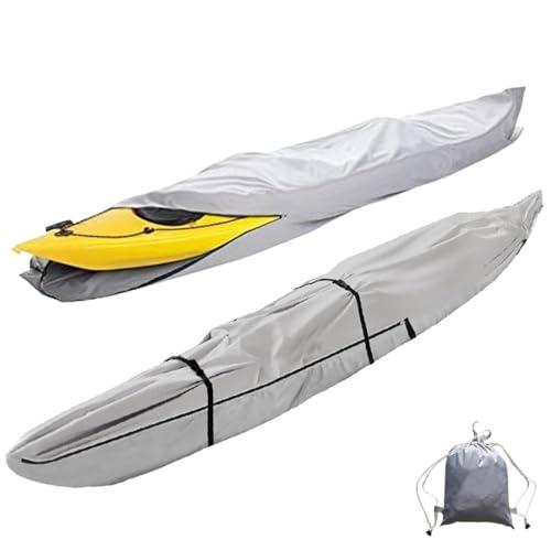 Copertura Kayak Impermeabile 210D Oxford 3m–5.5m – Telo Protettivo Antipolvere E Anti-UV Per Canoa, Kajak Gonfiabile, Esterno Mare, Copertura Universale Pieghevole Portatile-Gray||5.5 m/18ft