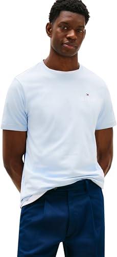 Tommy Hilfiger Uomo T-Shirt Maniche Corte Stack Tee Regular Fit, Blu (Breezy Blue), M