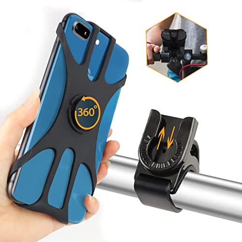 Porta Cellulare Bici, Universale Supporto Smartphone per Bici 360° Rotabile, Staccabile Telefono Porta per MTB Moto Bicicletta Compatibile con iPhone 13/12/11/Pro Max, Smartphone 4.5