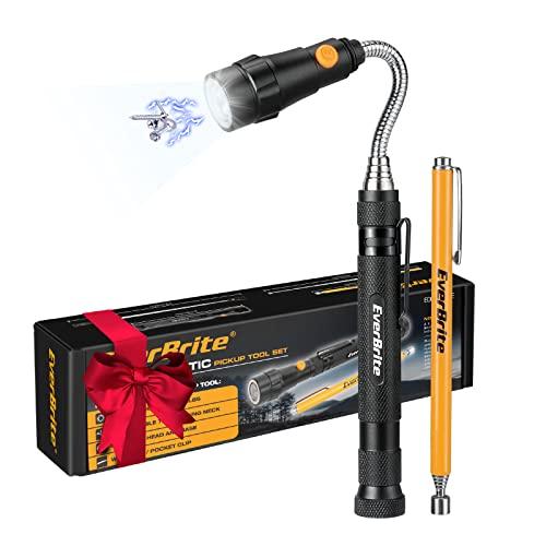 EverBrite Strumento Magnetico Telescopico con Luce LED, Include 1 Penna Telescopica Magnetica e 1 Torcia Telescopica Magnetica Rotante a 360°, Regalo Perfetto per Uomini e Papà