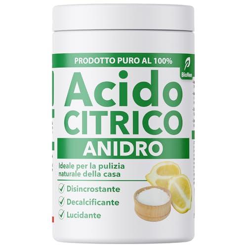 BioNee Acido Citrico Anidro Puro 1kg – Polvere Naturale per Pulizia Domestica | Anticalcare, Ammorbidente, Disincrostante e Detergente Multiuso