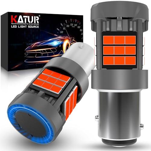 KATUR Lampadina 1157 BAY15D LED, Canbus 500% luminosità 3000LM Rosso Brillante con Ventola di Raffreddamento Lampadine LED P21/5W 1157A 1157NA Luci Freno, 2PCS