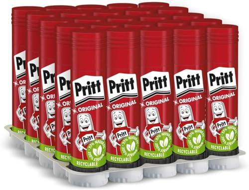 Pritt Colla Stick 25 x 11g, Colla per bambini sicura e affidabile, Adesivo per lavoretti e fai da te, con una tenuta forte per uso scuola e ufficio, 25 stick x 11g