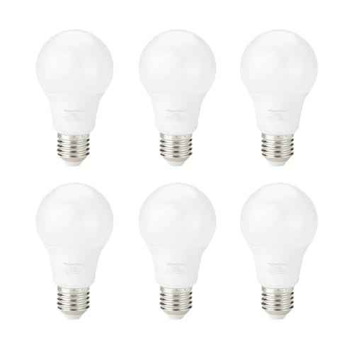 Amazon Basics Lampadina Edison a LED E27 con attacco a vite, 8 W (equivalenti a 60 W) bianco freddo, Non Dimmerabile (confezione da 6 pezzi)