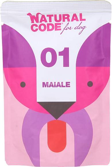 NATURAL CODE 01 MAIALE BUSTINE PER CANI GR.100 - CONFEZIONE DA 6