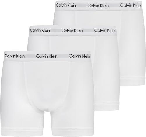 Calvin Klein Boxer Uomo Confezione da 3 Cotone Elasticizzato, Bianco (White), M