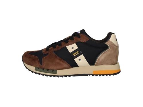 Blauer, F4QUEENS01, Sneakers, Scarpe Moda Fashion Uomo (Brown Navy Beige, Sistema Taglie Calzature EU, Adulto, Numero, Media, 44)