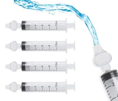 DOMUS 4 Morbide Olive Nasali per Lavaggio Neonato + 4 Siringhe per Lavaggi Nasali Bambini - Set Irrigatore Nasale Bambini