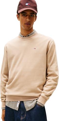 Tommy Jeans Tjm Reg S Flag Crew Dm0Dm20741, Felpa Pullover, Uomo, Beige (Coastal Taupe), M