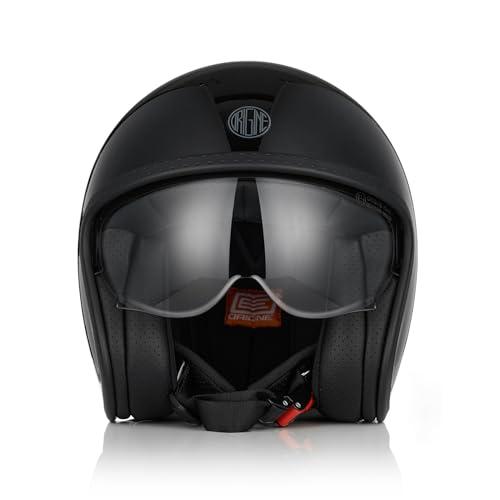 ORIGINE Casco moto Jet Casco da scooter con visiera omologata ECE 22-06 (STICKY GLOSS BLACK, L)