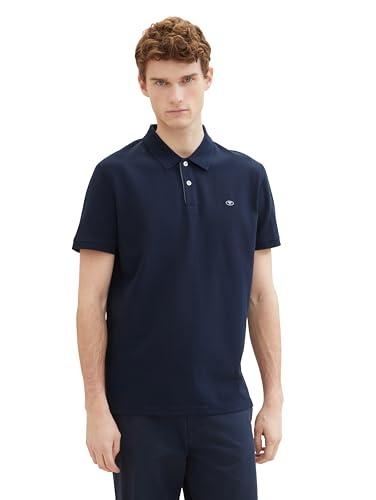 TOM TAILOR Polo Basic Piqué, Uomo, Blu (Sky Captain Blue 10668), XL
