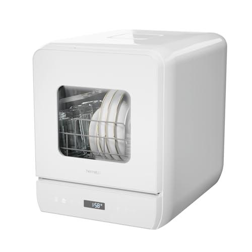 Hermitlux Lavastoviglie Portatile 6+1 Programmi di Lavaggio, 5 Coperti e Serbatoio dell'Acqua da 5L