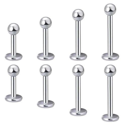 CWPFVQA Borchie in Acciaio Inossidabile per Labbra, Naso, Trago - Piercing Unisex in Argento