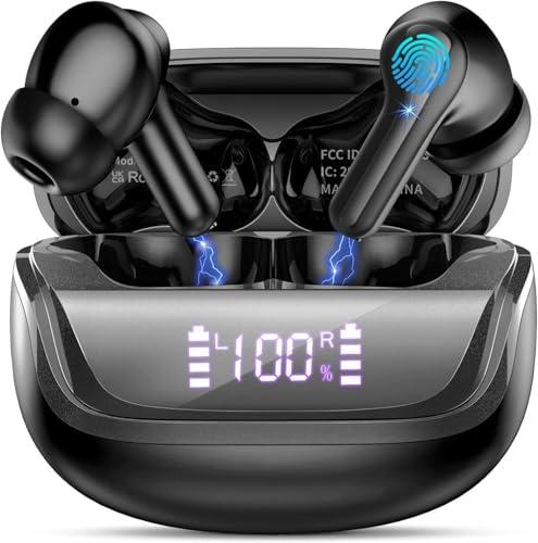 2026 Nuovo Cuffie Bluetooth 5.4, Auricolari Bluetooth Stereo HiFi, 45 Ore Cuffiette In Ear con 4 ENC Cancellazione Rumore Mics, Cuffiette Touch Control/LED Display, IP7 Impermeabili Cuffie Senza Fili